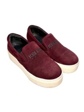Kenzo Burgundy Nubuck Slip-On Trainers | 36